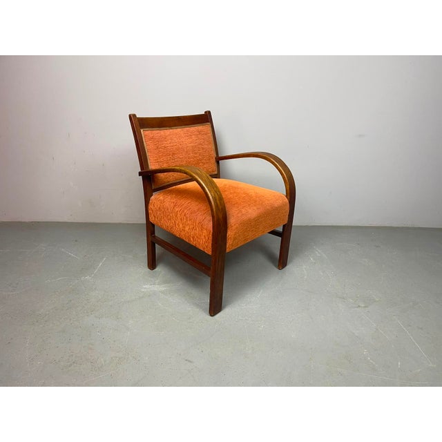 Wood Dutch Art Deco Sculptural Armchairs, 1930s, Set of 2 For Sale - Image 7 of 18
