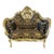 Rococo Style Black and Brown Sofa With Gold Details For Sale
