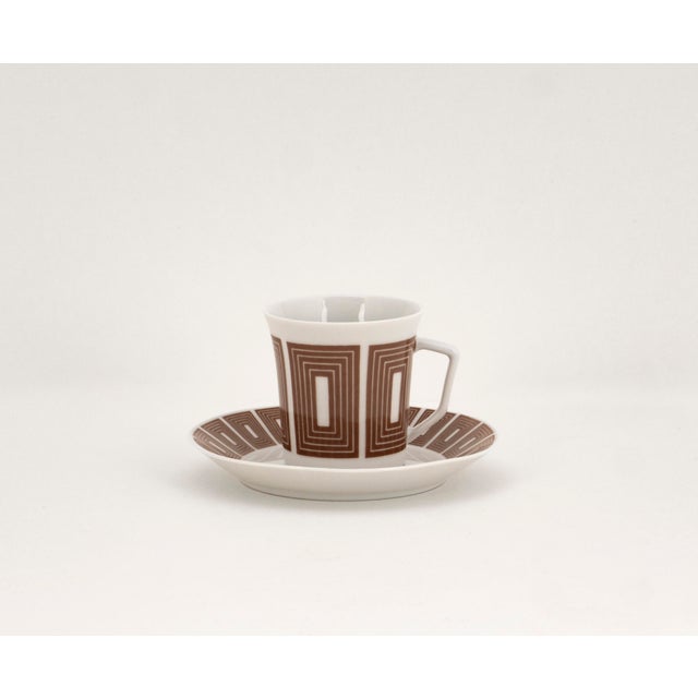 Bauhaus Mid-Century Modern Porcelain Coffee Cup by Fürstenberg, 1960s, Set of 2 For Sale - Image 3 of 9