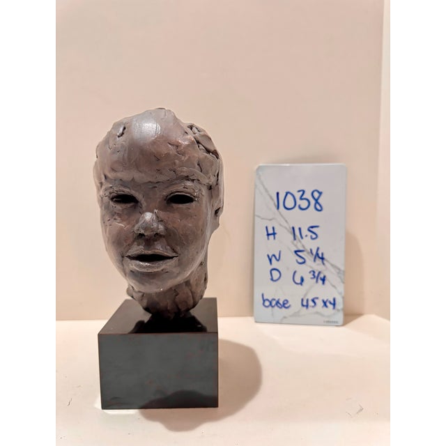 1960s Larry Mohr Bronze Bust on Marble Plinth Sculpture Signed From Artist Estate For Sale - Image 9 of 9