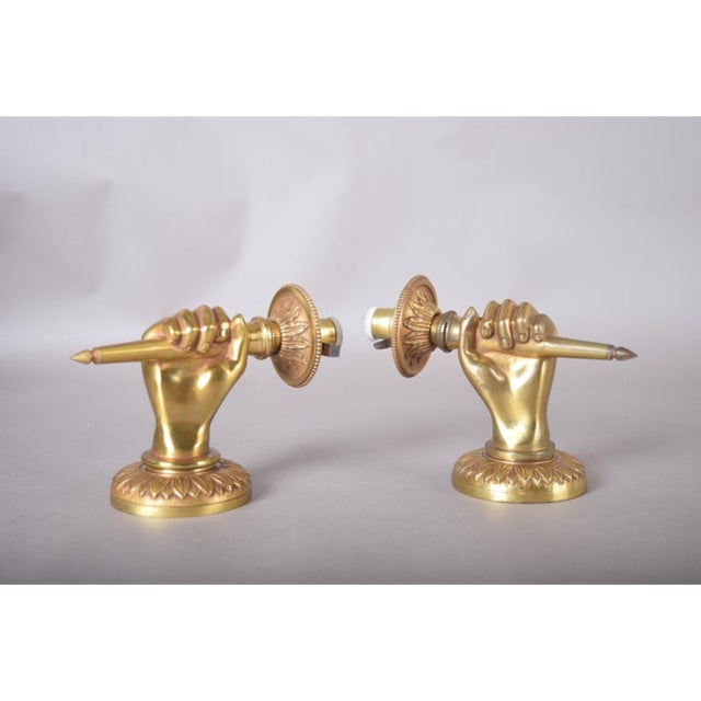 Mid-Century Modern Brass Hand Wall Sconces by Andre Arbus, 1960s, Set of 2 For Sale - Image 3 of 15