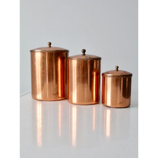 Vintage Copper Kitchen Canisters Set of 3 Chairish