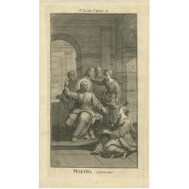 Christ with Mary and Martha, Luke X Martha Reproved, 1735, Engraving For Sale - Image 10 of 10