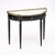 French French Louis XVI Style Ebonized, Brass and Marble Demi-Lune Console Table For Sale - Image 3 of 9