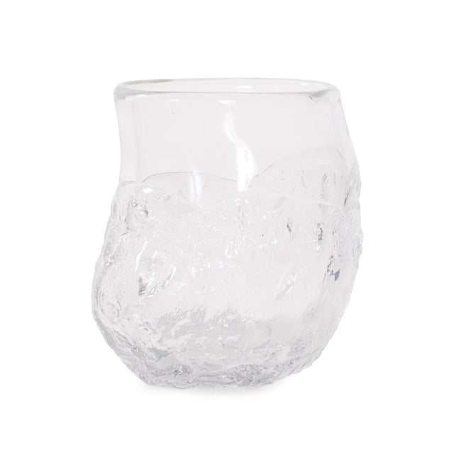 Transparent Portage Ice Clear Abstract Glass Vase- Short For Sale - Image 8 of 11