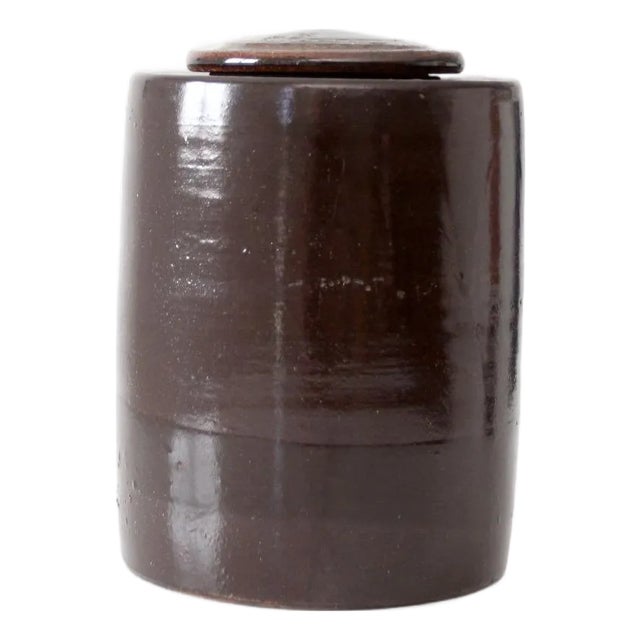 Vintage Studio Pottery Lidded Canister For Sale