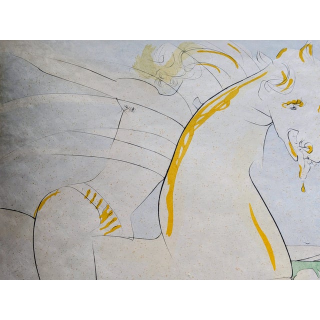 Salvador Dali, Horse Who Wanted to Take Revenge on the Deer, 1974, Drypoint Etching and Stencil, Framed For Sale - Image 6 of 14