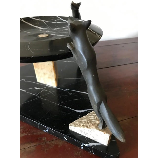 Art Deco French Marble Bowl with Bronze Foxes, 1930s For Sale - Image 6 of 9