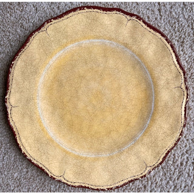 This wonderful set of 12 unused luxury melamine dinnerware plates are made by Le Cadeaux in the "Antiqua" pattern in...