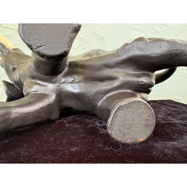 Antique Copper-Plated Cast Iron Elephant Sculpture With Raised Trunk, Circa 1900–1930 For Sale - Image 12 of 12