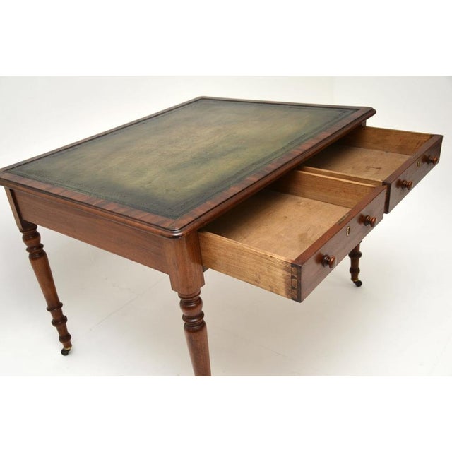 Brown Antique Victorian Leather Top Desk, 1840s For Sale - Image 8 of 11