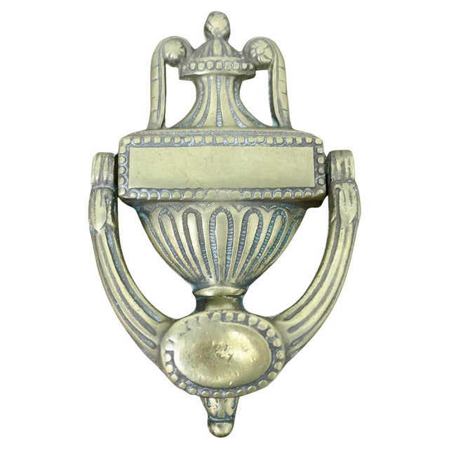 Metal 19th Century Adams Brass Urn and Cover Door Knocker, 1880s For Sale - Image 7 of 7