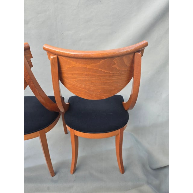 Italian Maple Deco Dining Chairs For Sale In Los Angeles - Image 6 of 7