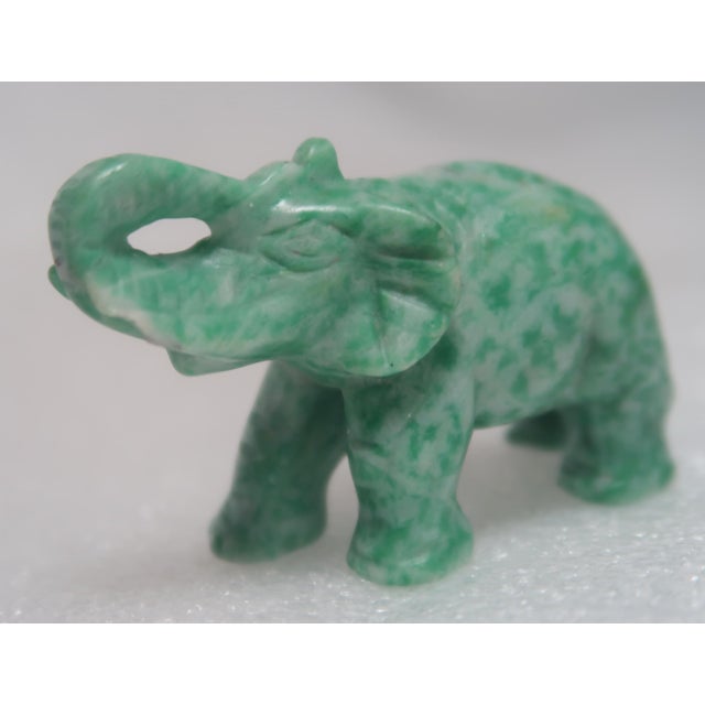 Figurative Vintage Miniature Well-Carved Uncommon Amazonite Stone, Lucky Elephant! For Sale - Image 3 of 13