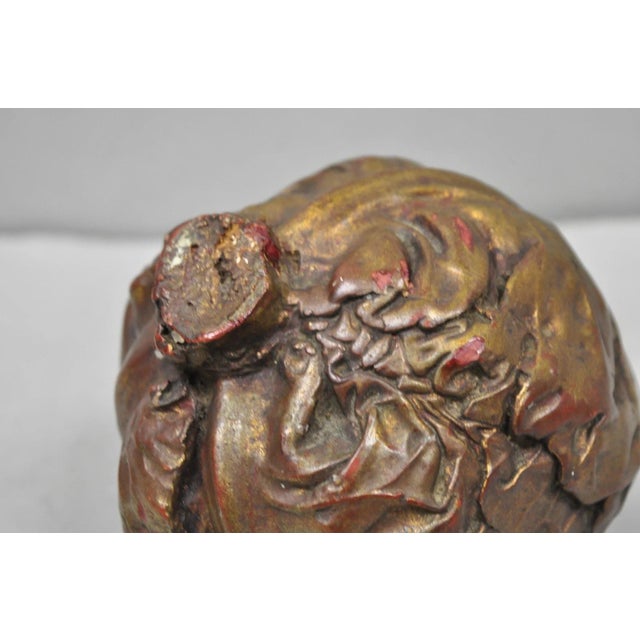 Vintage Dorothy Draper Style Fold Formed Resin Artisan Crafted Cabbage Sculpture For Sale In Philadelphia - Image 6 of 11