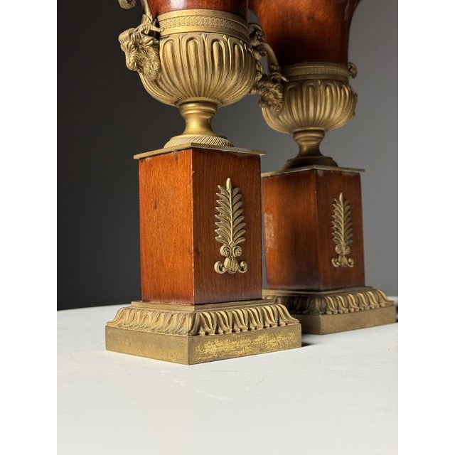Mahogany Vases, 19th Century, Set of 2 For Sale - Image 12 of 18