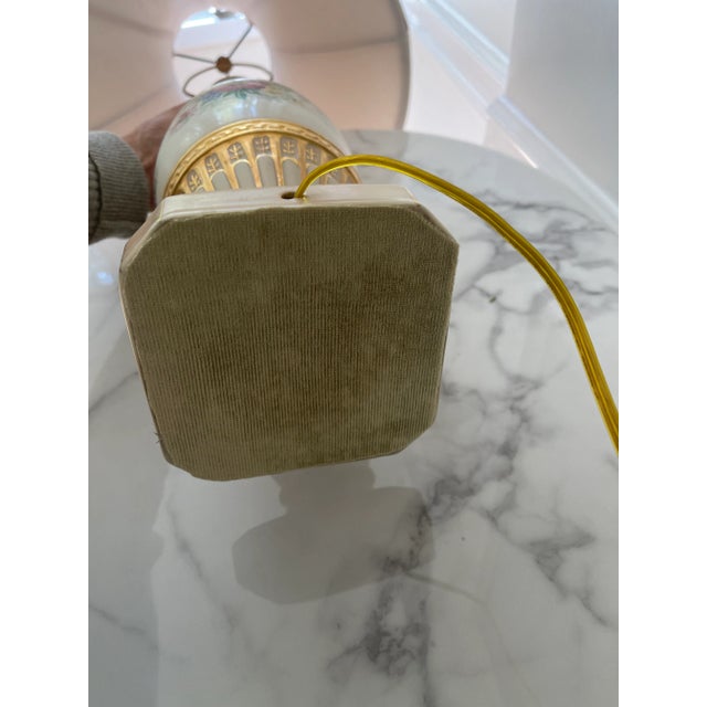 1940s 1940s Porcelain Floral and Gold Table Lamp With New Wiring For Sale - Image 5 of 11