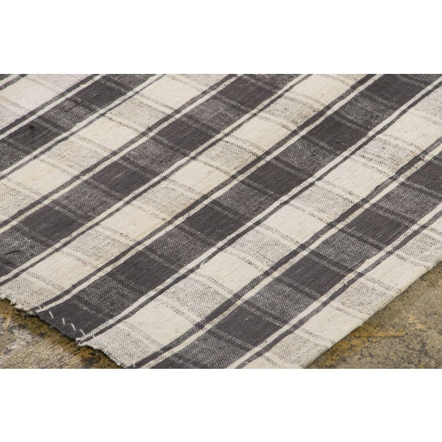 Traditional Vintage Panelled Kilim Wool Rug With Checks Design by Rug & Kilim, 1950-1959 For Sale - Image 3 of 9