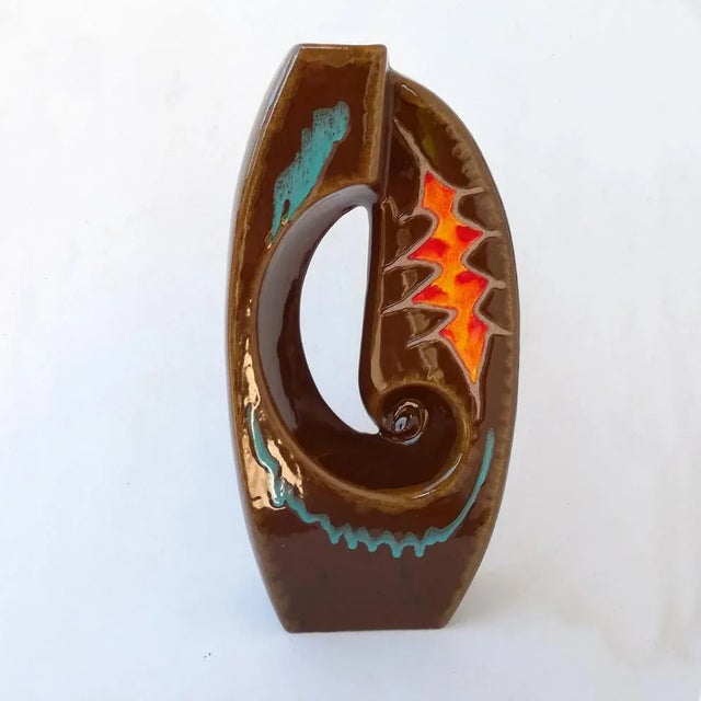 1950s Mid-Century Italian Ceramic Vase by Roberto Rigon For Sale - Image 5 of 10