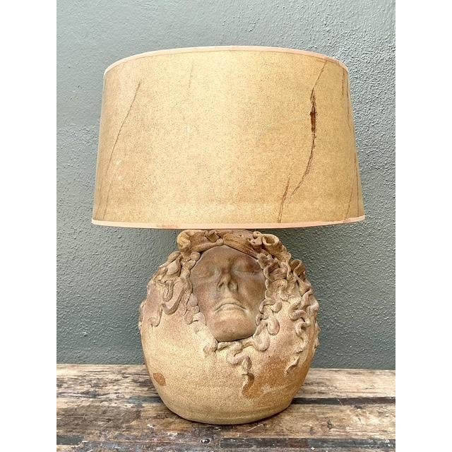 Contemporary Vintage Original Studio Pottery Figural Lamp For Sale - Image 3 of 12