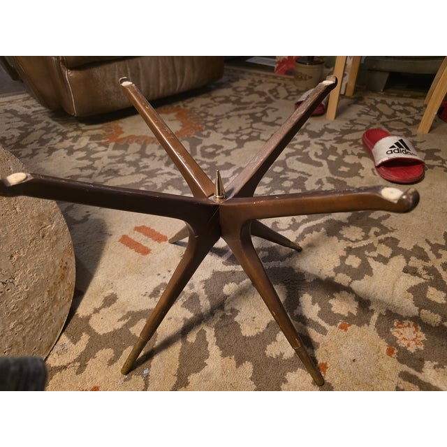 Mid-Century Modern 1960s Mid-Century Modern Atlas Pacific Travertine Accent Table - Made in Japan For Sale - Image 3 of 14