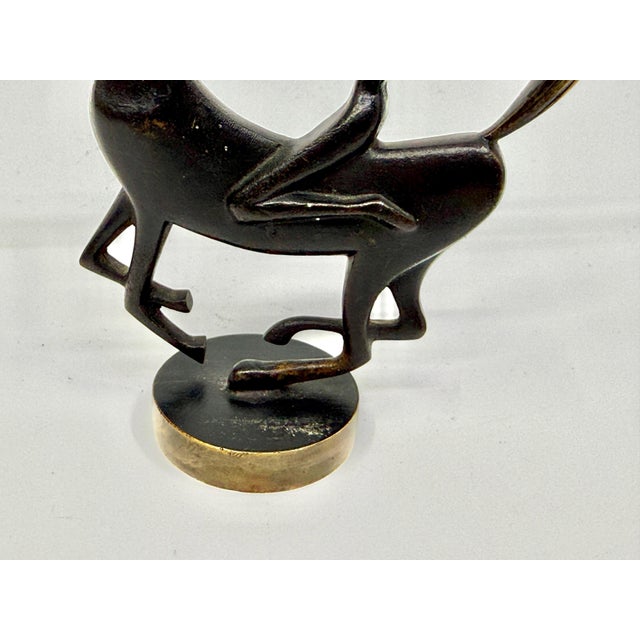 Metal Mid 20th Century Karl Hagenauer Native American on Horseback Bronze Figure For Sale - Image 7 of 13