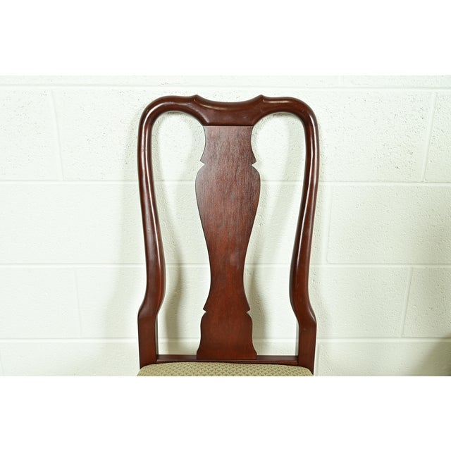 Ethan Allen Queen Anne Carved Cherry Wood Side Chairs or Dining Chairs, Pair For Sale In South Bend - Image 6 of 13