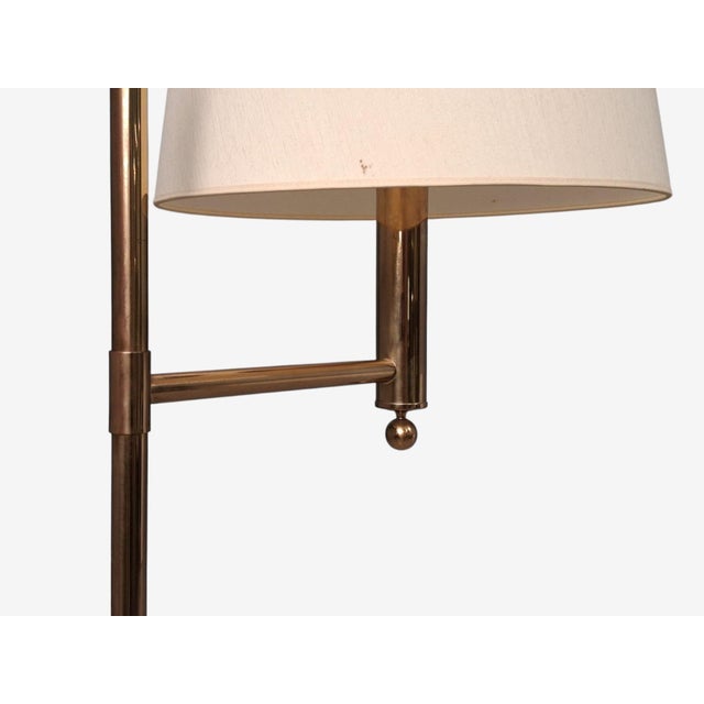 Brass 1960s Bergboms, Swedish Modern, Floor Lamp, Brass, Fabric For Sale - Image 8 of 13
