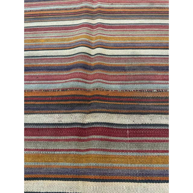 Orange 1980s Vintage Swedish Flatweave Kilim Area Rug - 7x9 For Sale - Image 8 of 9