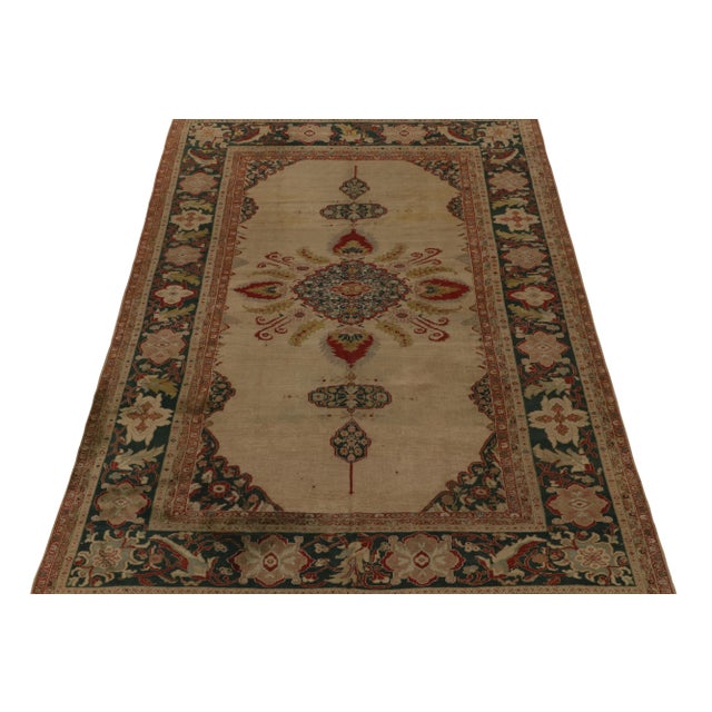 Traditional 1920s Antique Persian Sultanabad Rug in Beige Floral Medallion Style - by Rug & Kilim For Sale - Image 3 of 8