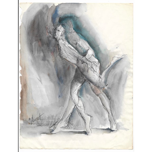 George Robert Chavatel (1930-2006) dancing female, watercolor and ink on paper, signed lower left. A native of Highlands...