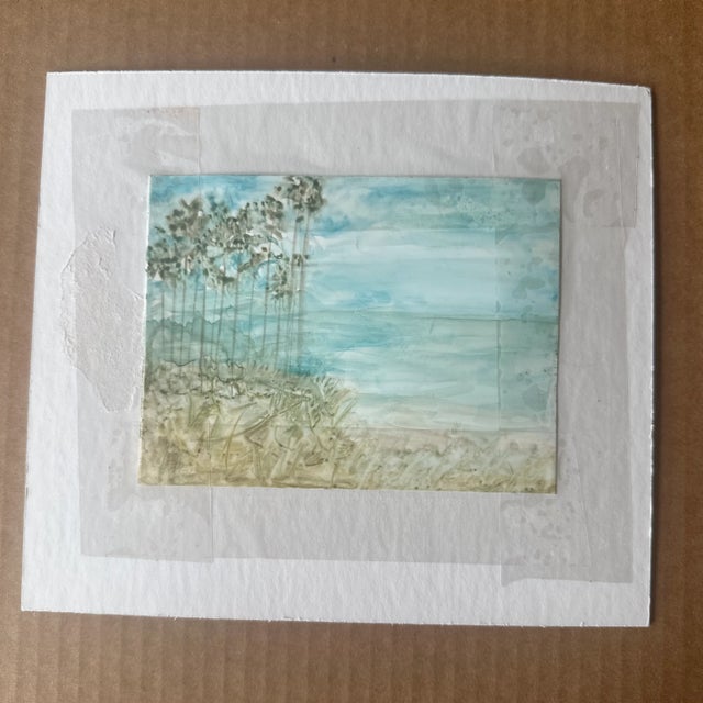 Abstract Signed Original Watercolor Landscape Painting “Sunlit Forest” For Sale - Image 3 of 3