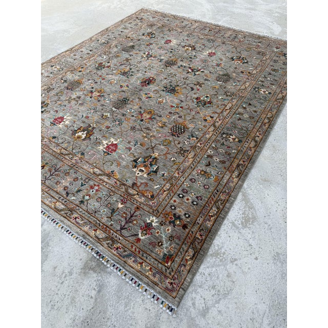 Gray Sultanabad Design Area Rug, Hand-Knotted Wool, 8x10, Gray & Rust For Sale - Image 8 of 10