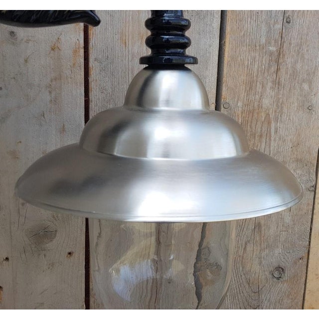 Antique Italian Black Pewter Wall Lantern For Sale - Image 6 of 7