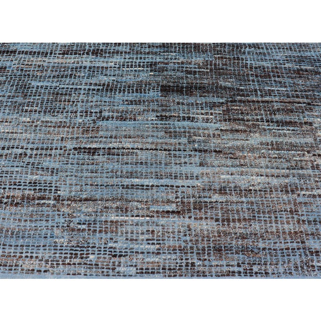 Hi-Low Textured Rug by Keivan Woven Arts, Blue & Charcoal 10'3 X 13'8 For Sale - Image 14 of 16