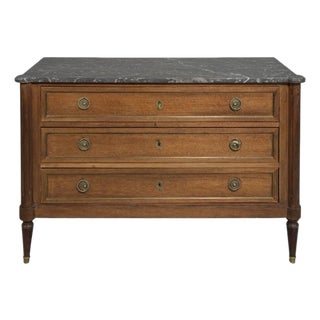 19th Century French Louis XVI Marble-Top Commode For Sale