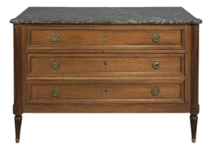 19th Century French Louis XVI Marble-Top Commode