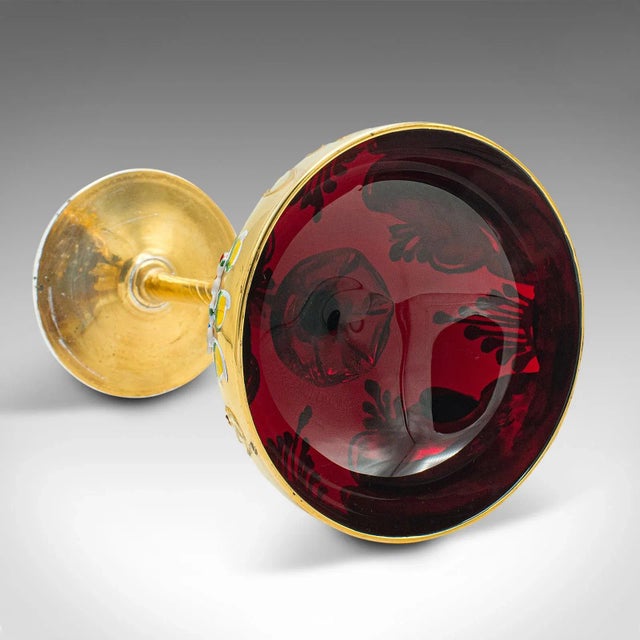 Glass 1970s Vintage Venetian Libation Cup, Italian, Art Glass, Gilt, Decorative Wine Flute For Sale - Image 7 of 11