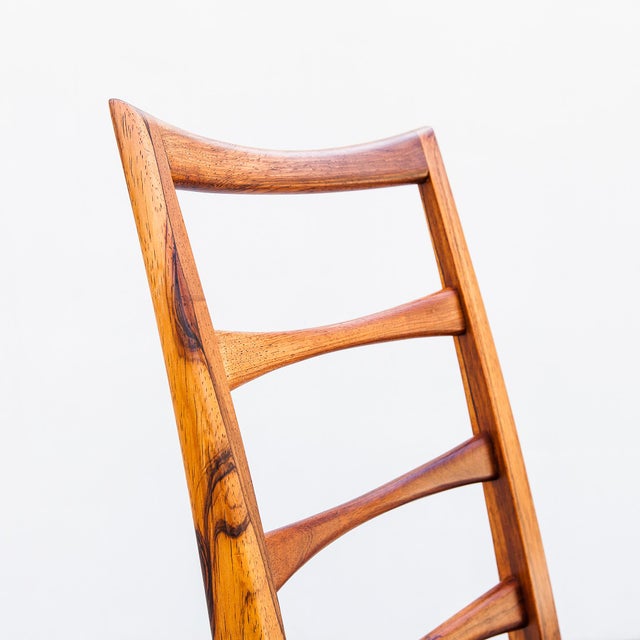 Brown 1960s Rare Danish Modern "Lis" Dining Chairs in Rosewood & Leather by Niels Koefoed For Sale - Image 8 of 18