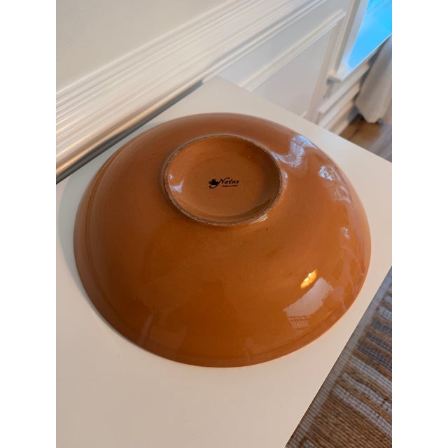 Farmhouse Late 20th Century Large Italian Hand-Painted Ceramic Tomato Bowl by Netas, 14.25” Diameter For Sale - Image 3 of 7