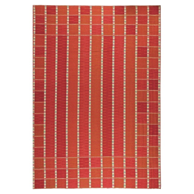 Oversized Swedish Style Flat-Weave Wool Rug by Doris Leslie Blau For Sale