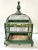 English Antique Hand-Painted Green Wood and Wire Birdcage For Sale - Image 3 of 11