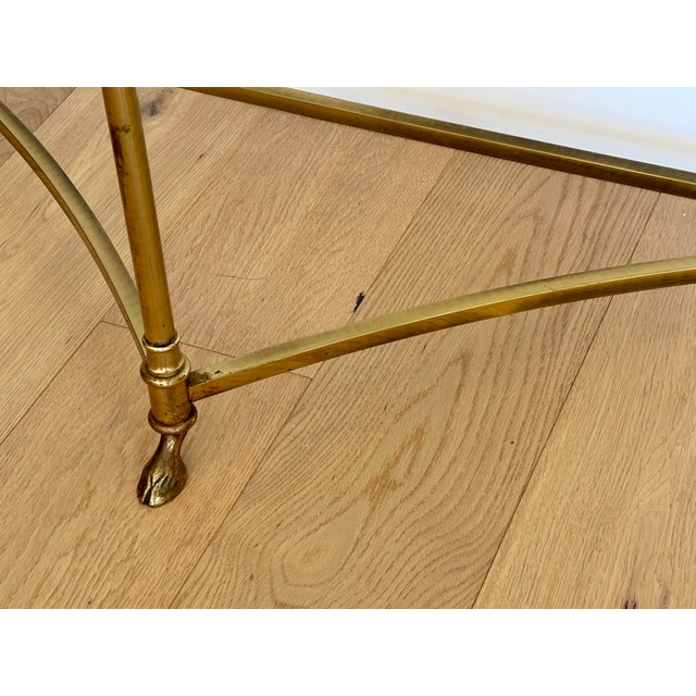 Vintage Italian Brass and Glass Demi-Lune Console Table For Sale - Image 4 of 18