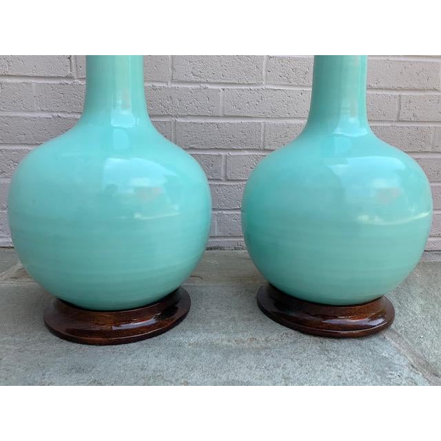 2010s Christopher Spitzmiller Turquoise Gourd Lamps - a Pair For Sale - Image 5 of 10