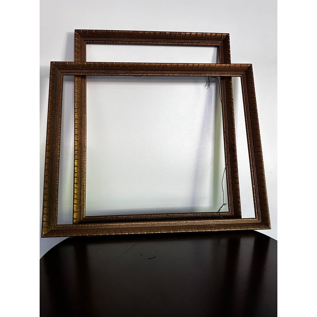 Gold Vintage Wood Art Frames Gold For Sale - Image 8 of 13