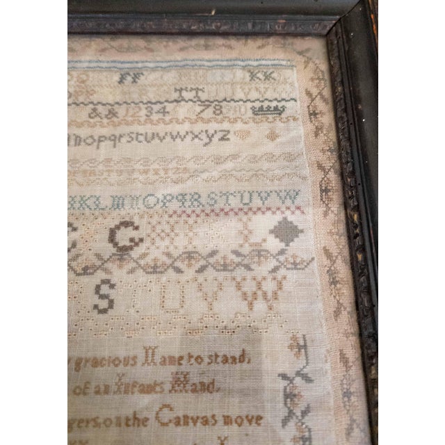 Antique White 19th Century English Georgian Needlework Sampler Dated 1808 For Sale - Image 8 of 16