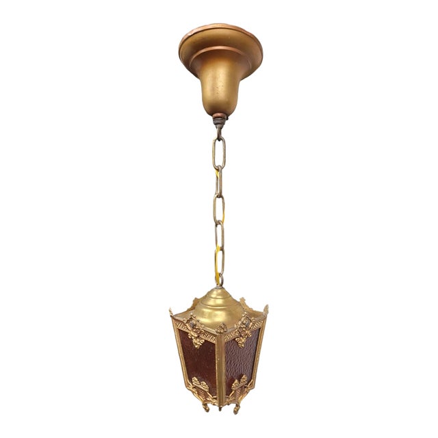 Petite 1920s Hanging Lantern Chandelier For Sale