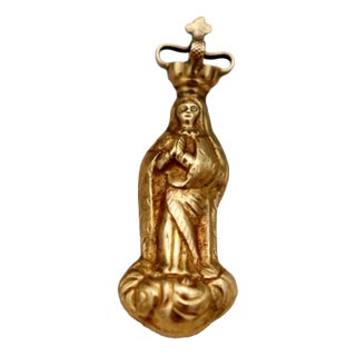 19.2K Gold Our Lady of the Immaculate Conception Pendant For Sale