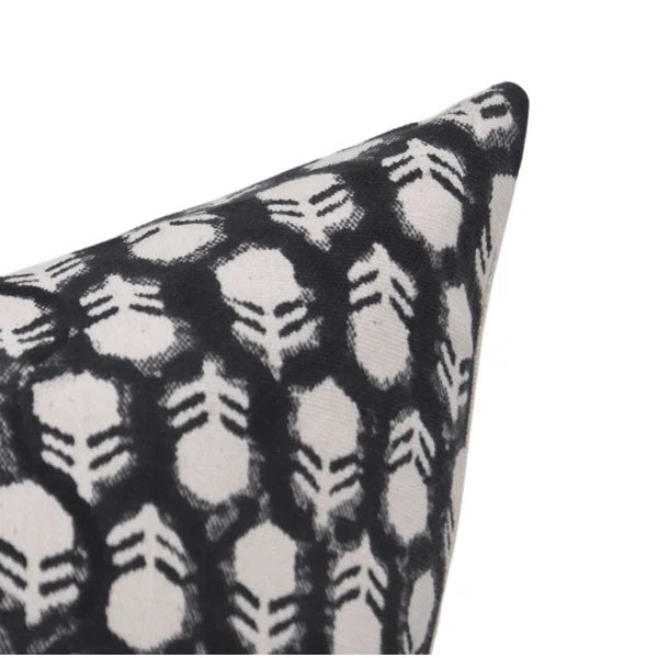 Contemporary Fabdivine Block Print Decorative Pillow Cover -20x20 Inch Tulsi Buti For Sale - Image 3 of 5