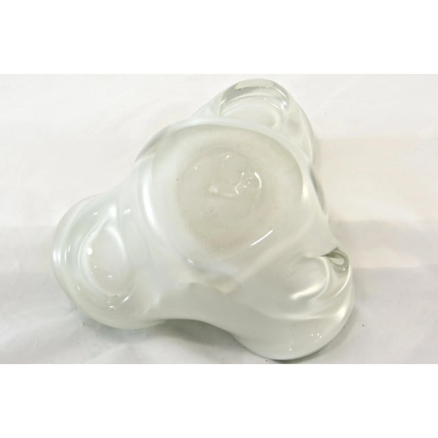Mid 20th Century Spring Green Swirl Murano Glass Bowl For Sale - Image 5 of 6